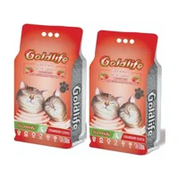 Goldlife Çilek Kokulu Topaklanan İnce Taneli Aktif Karbonlu Bentonit Kedi Kumu 2x10 lt