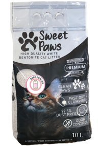 Sweet Paws Bebek Pudrası Kokulu Topaklanan Kalın Taneli Bentonit Kedi Kumu 10 lt