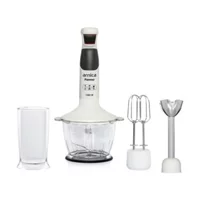 Arnica Panna GH21561 1300 ml Plastik Hazneli Turbolu Çift Bıçaklı 3'lü Blender Seti Beyaz