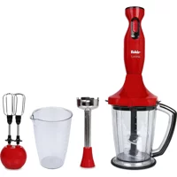 Fakir Lucina 1500 ml Plastik Hazneli Turbolu Çift Bıçaklı 4'lü Blender Seti Kırmızı