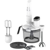 King Hilde 900 ml Plastik Hazneli Turbolu 4 Bıçaklı 5'li Blender Seti Beyaz