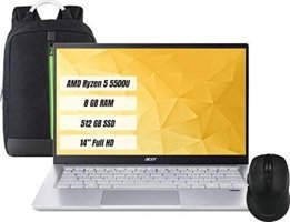 Acer Swift 3 SF314-43 NX.AB1EY.002 Harici AMD Radeon RX Vega 7 AMD Ryzen 5 5500U 8 GB Ram 512 GB SSD 14 inç Full HD FreeDos Laptop + Çanta