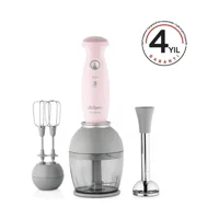Arzum Technomix AR1031 700 ml Plastik Hazneli Turbolu Çift Bıçaklı 3'lü Blender Seti Pembe