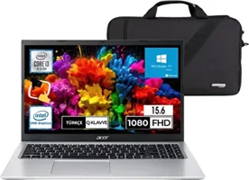 Acer Aspire 3 A315-58-36YJ Harici Intel UHD Graphics Intel Core i3 1115G4 8 GB Ram 512 GB SSD 15.6 inç Full HD Windows 11 Laptop + Snertech Çanta