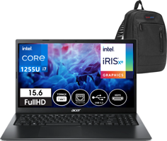 Acer EX215-55 NXEGYEY00402 Harici Intel Iris Xe Graphics Eligible Intel Core i7 1255U 16 GB Ram 1 TB SSD 15.6 inç Full HD FreeDos Laptop + Zetta Çanta