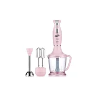 Goldmaster Badem 700 ml Plastik Hazneli Turbolu 4 Bıçaklı 3'lü Blender Seti Bej
