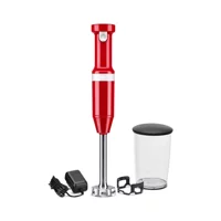Kitchenaid Cordless 500 ml Plastik Hazneli 4 Bıçaklı Tekli Mini El Blender Kırmızı