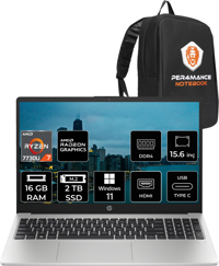 HP 255 G10 8A548EA Harici AMD Radeon Graphics AMD Ryzen 7 7730U 16 GB Ram 2 + 2 TB SSD 15.6 inç Full HD Windows 11 Home Laptop + PER4 Çanta