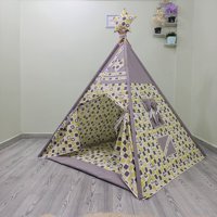 Henna Prime 456 Üçgen Kızılderili  Oyun Çadırı Gri