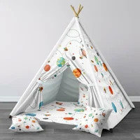 Tugu Home Baby 205 3-9 Yaş Üçgen Kızılderili Kız Gezegenler Oyun Çadırı Beyaz