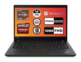 Lenovo Thinkpad T14 Gen 2 20XLS3FUTX003 Harici AMD Radeon RX Vega 8 AMD Ryzen 7 5850U 24 GB Ram 512 GB SSD 14 inç Full HD Windows 11 Pro Laptop