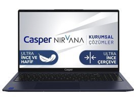Casper Nirvana X700.1235-8V00R-M-F Harici Intel Iris Xe Graphics Eligible Intel Core i5 1235U 8 GB Ram 500 GB SSD 15.6 inç Full HD Windows 11 Pro Laptop