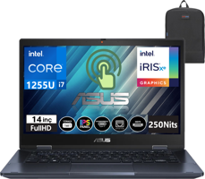 Asus Expertbook B3402FBA-EC0391 EC039135 Harici Intel Iris Xe Graphics Eligible Intel Core i7 1255U 40 GB Ram 1 TB SSD 14 inç Full HD Windows 11 Pro Dokunmatik 2'si 1 Arada Laptop + Çanta