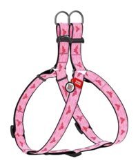 Waudog Wonder Woman Desenli W 40-55 cm L Makaralı Ayarlanabilir Göğüs Köpek Tasmaları Pembe
