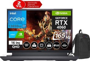 Dell Gaming G16 7630 DG16763000521 Harici GeForce RTX 4060 Intel Core i7 13650HX 16 GB DDR5 Ram 2 + 2 TB SSD 16 inç QHD+ Windows 11 Pro Oyuncu Laptop + Zetta Çanta
