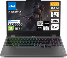 Lenovo LOQ 15IRX9 83DV00G5TR BT20 Harici GeForce RTX 3050 Intel Core i7 13650HX 40 GB Ram 2 TB SSD 15.6 inç Full HD Windows 11 Home Oyuncu Laptop