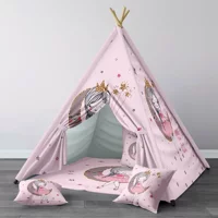 Tugu Home Baby 298 Üçgen Kızılderili Kız Uyku Oyun Çadırı Pembe