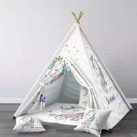 Tugu Home Baby 103 Üçgen Kızılderili Kız Unicorn Oyun Çadırı Beyaz
