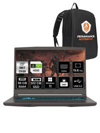 MSI Thin 15 12VE-1892XTR Harici GeForce RTX 4050 Intel Core i7 12650H 36 GB Ram 512 GB SSD 15.6 inç Full HD Windows 11 Home Oyuncu Laptop + PER4 Çanta