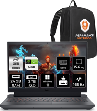 Dell Gaming G15 5530 G155530016WH Harici GeForce RTX 4060 Intel Core i9 13900HX 24 GB Ram 2 + 2 TB SSD 15.6 inç Full HD Windows 11 Pro Oyuncu Laptop + PER4 Çanta