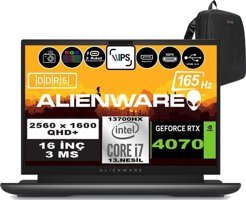 Dell Alienware M16 R1 AWM16I7X70WP12 Harici GeForce RTX 4070 Intel Core i7 13700HX 64 GB DDR5 Ram 4 TB SSD 16 inç QHD+ Windows 11 Pro Oyuncu Laptop