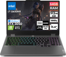 Lenovo LOQ 15IRX9 83DV00G5TR BT49 Harici GeForce RTX 3050 Intel Core i7 13650HX 64 GB Ram 512 GB SSD 15.6 inç Full HD Windows 11 Home Oyuncu Laptop