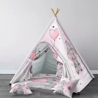 Tugu Home Baby 61 Üçgen Kızılderili Kız Filli Oyun Çadırı Pembe