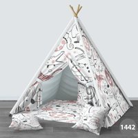 Instababyrooms 1443 2-4 Yaş Üçgen Kızılderili Kız Hayvanlı Oyun Çadırı Gri