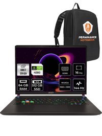 MSI Vector 16 A13VHG-495TR Harici GeForce RTX 4080 Intel Core i7 13700HX 64 GB Ram 512 GB SSD 16 inç Full HD FreeDos Oyuncu Laptop + PER4 Çanta