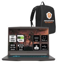 MSI Thin 15 12VE-1892XTR Harici GeForce RTX 4050 Intel Core i7 12650H 32 GB Ram 2 + 2 TB SSD 15.6 inç Full HD FreeDos Oyuncu Laptop + PER4 Çanta