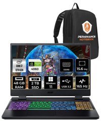 Acer Nitro 5 NH.QM0EY.002 Harici GeForce RTX 4060 Intel Core i7 12700H 48 GB Ram 2 + 2 TB SSD 15.6 inç Full HD Windows 11 Home Oyuncu Laptop + PER4 Çanta