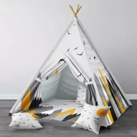 Tugu Home Baby 1366 3-9 Yaş Üçgen Kızılderili Kız Dağ Oyun Çadırı Beyaz