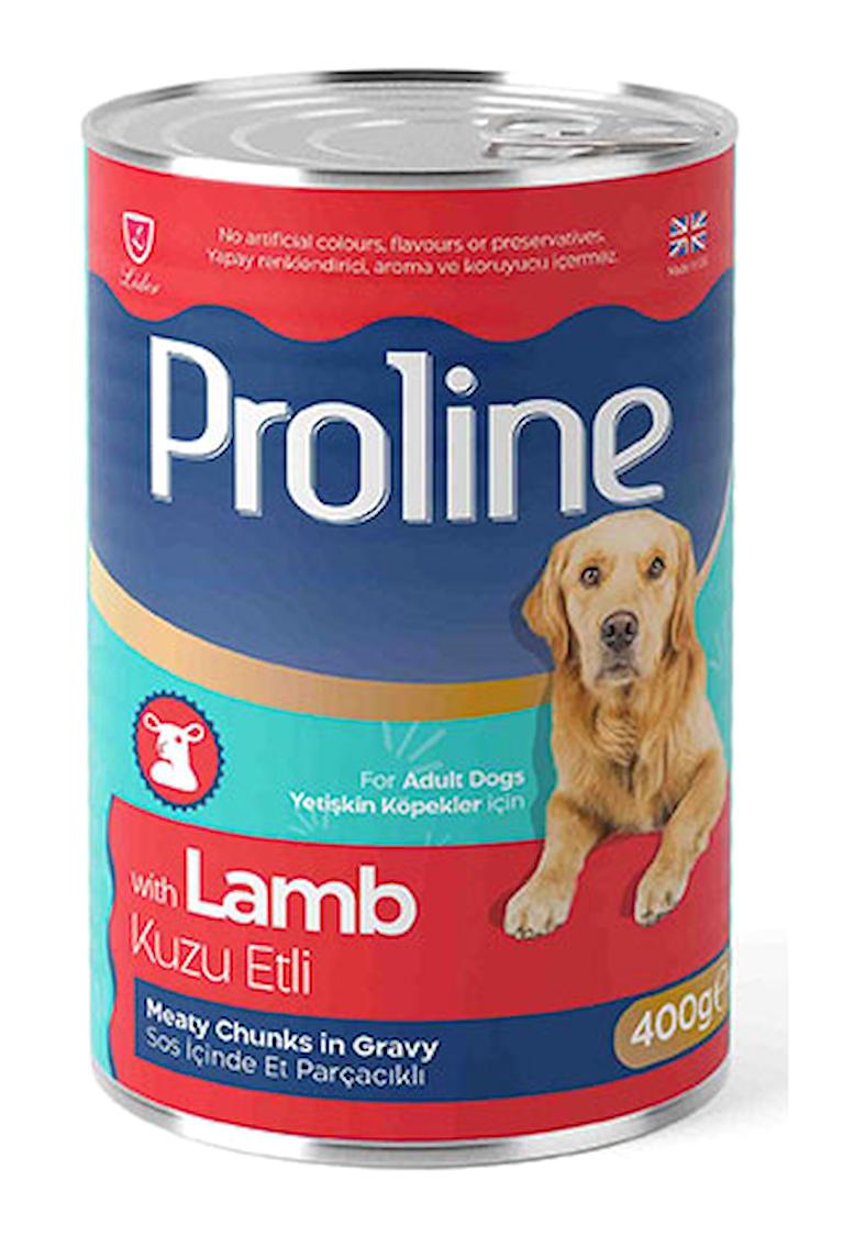 Pro Line Kuzu Etli Parça Etli-Soslu Yetişkin Yaş Köpek Maması 400 gr 6'lı