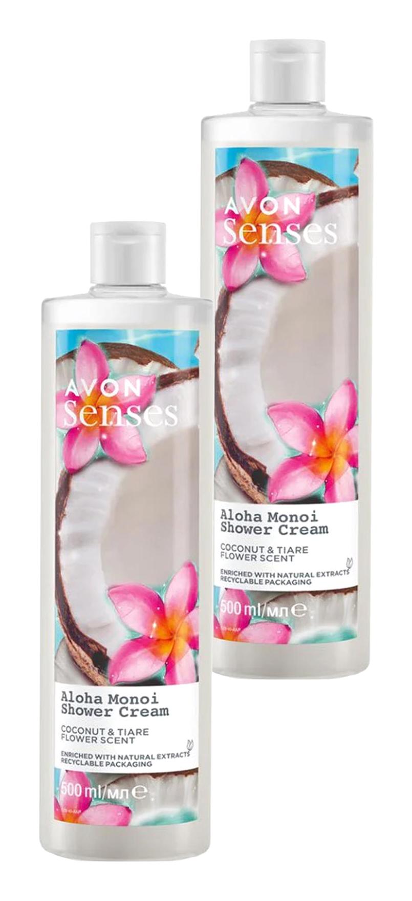 Avon Aloha Monoi Hindistan Cevizi-Tiare Çiçeği Nemlendirici Duş Jeli 2x500 ml