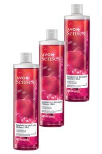Avon Raspberry Delight Frambuaz-Frenk Üzümü Nemlendirici Duş Jeli 3x500 ml