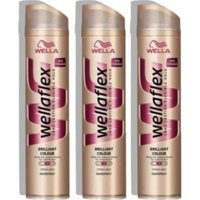 Wella Wellaflex Brillant Islak Görünüm Keratinli Güçlü Saç Spreyi 3x250 ml