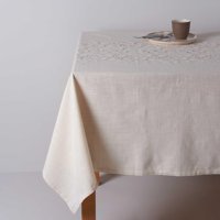 Linens Brigit Pamuk 150 x 250 cm Dikdörtgen Masa Örtüsü Ekru