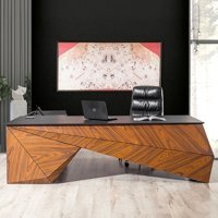 Eymense Hügo Lüx 75x90x240 cm Ahşap Gövdeli Ayaklı Kahverengi-Siyah Çalışma Masası