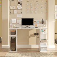 Robin Home Orion Kitaplıklı 98x58x123 cm Ahşap Gövdeli Mdf Ayaklı Beyaz Çalışma Masası