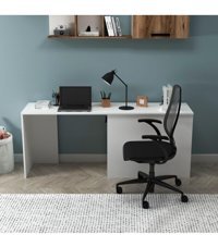 Arnetti Newra 74x47x180 cm Ahşap Gövdeli Mdf Ayaklı Beyaz Çalışma Masası