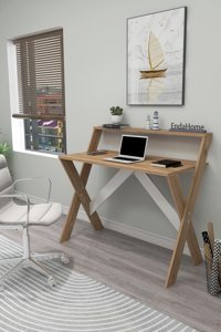 Enda Home X Ayaklı 70x50x70 cm Ahşap Gövdeli Mdf Ayaklı Çam Çalışma Masası