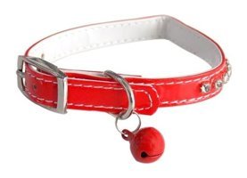 Eastland 1x32 Cm Zilli Deri Kırmızı Gezdirme Boyun Kedi Tasması