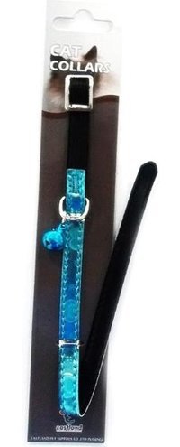 Eastland 10 mm x22-36 cm Zilli Parlak Mavi Gezdirme Boyun Kedi Tasması
