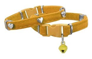 Markapet Kalpli 20-32 cm Zilli Sarı Gezdirme Boyun Kedi Tasması