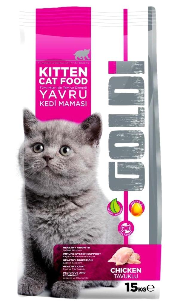 Goldi Tavuk Yavru Kuru Kedi Maması 15 kg