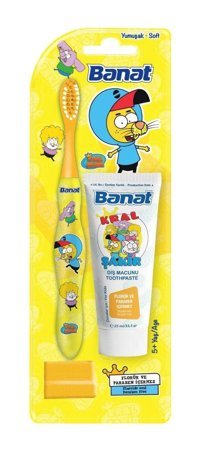 Banat Kral Şakir Orta Manuel Çocuk Diş Fırçası Sarı