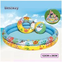 Bestway 122 x 122 cm Yuvarlak Şişme Havuz Çok Renkli