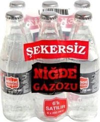 Niğde Şekersiz Sade Şişe Gazoz 6 Adet 250 ml
