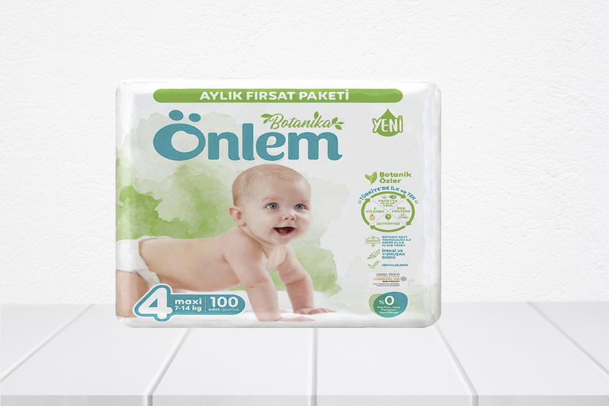 Önlem Botanika 4 Numara Organik Göbek Oyuntulu Cırtlı Bebek Bezi 100 Adet