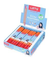 Lets G-Line 10'lu Mercanlı Köşeli Kırmızı HB Kurşun Kalem Seti
